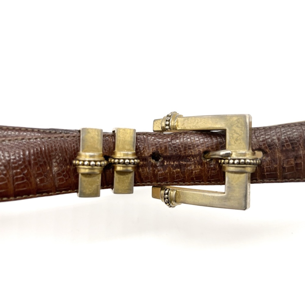 Vintage Brighton Crocodile Embossed Belt Size M 1996 Leather Y2K